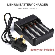 18650 Batteries 4 Slots 3.7V Li-ion Battery Charger Rechargeable UK Plug