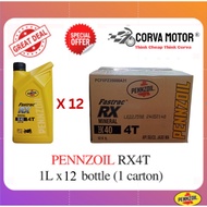 Corva Motor Pennzoil Rx 4T Engine Oil Sae 40 Gred Api Sg/Cd Oil Pennzoil Rx 4T Minyak Hitam(1 Carton
