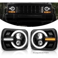 5x7 7x6 LED Headlights High Low Beam Rectangular H6054 Headlamp for Jeep Wrangler YJ Cherokee XJ H60
