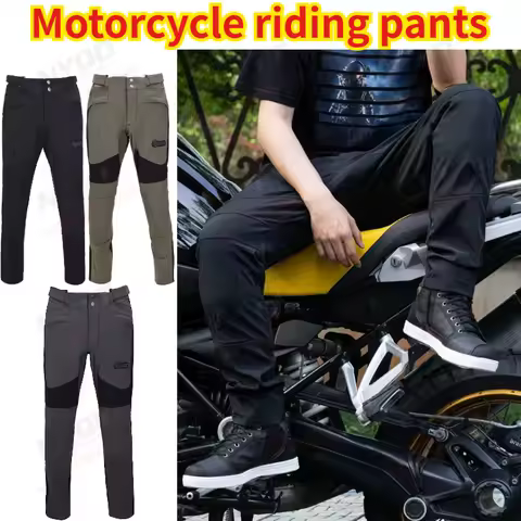 Summer Motorcycle Riding Pants Alien Snail, Men Women Breathable Anti-Fall Moto Casual Pants with CE