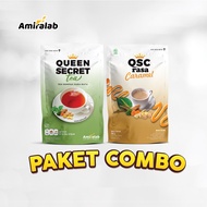 PAKET COMBO HEMAT Amiralab Queen Secret Tea Queen Secret Caramel- Organic Natural Cappuccino 100GR