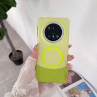 磨砂上下插磁吸適用於p70系列手機保護殼時尚簡約款mate60手機保護套p80u手機保護殼-螢光綠 華為Pura 70