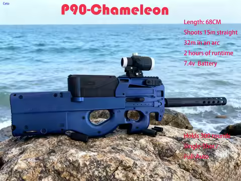 Parent Child Games P90 Gel Blaster Full Auto Color Shift Gel Ball Blaster 30M Range Outdoor Toys for