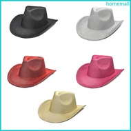 HO Lightweight Fedora Hat Woman Men Felt Ladies Cowboy Hats Party Sequins Western Style Hat Bonnet M