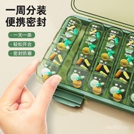 Pill Box Portable Portable One Week Seven Days Medicine Packing Box Three Meals a Day Large Capacity