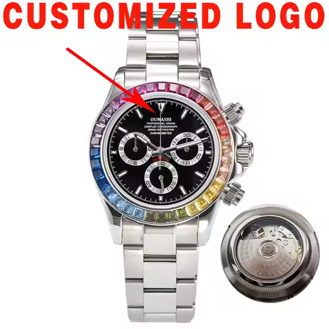 Men watch Customized 7750 watch multifunctional Mechanical timing Stainlesssteel waterproof watch fi