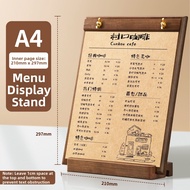 Wooden Desktop Menu Display Table Card Price List Stand Ad Sign