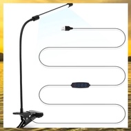 (HIMK) 8W LED Clip on Lamp Desk Light with 3 Modes 2M Cable Dimmer 10 Levels Clamp Table Lights