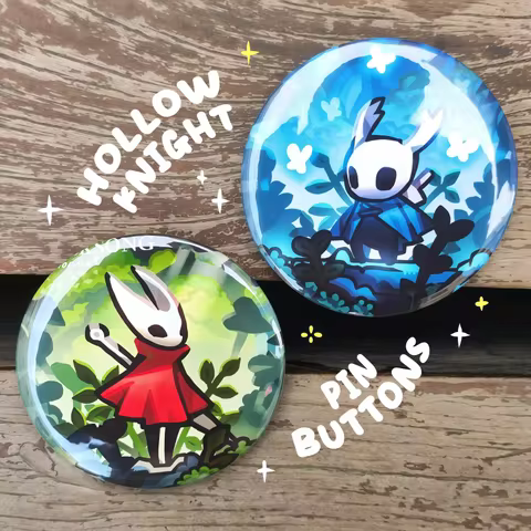 Hollow&Knight Silksong Hornet & Knight Button Pins Game Character Brooch Cosplay Accessories Backpac