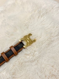 全新現貨CELINE belt老花啡色牛皮帆布 皮帶2.5cm  45B422AES.04LU  Size: 75/ 80