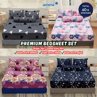 Cadar Single 2in1 Cadar Queen Getah Keliling 4in1 Cadar King Murah Sarung Tilam Cotton Bed Cover 床单