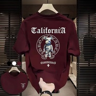 S-5XL Men's American Style Short Sleeve Round Neck Printed T-shirts Black/White/Red