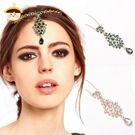 〔8C05〕 Women Hair Clip Beads Flower Drop Hair Pins Forehead Jewelry Hair Clip Hairpins 〔8C〕