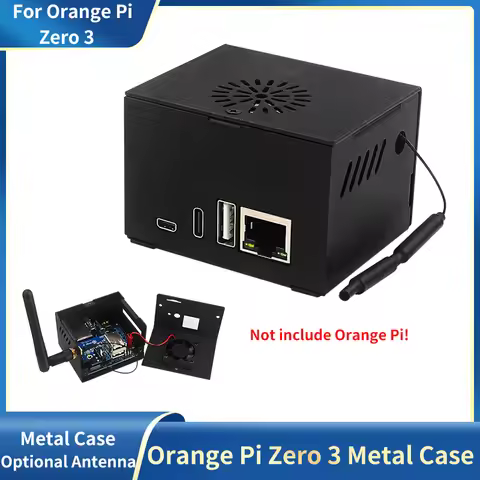Orange Pi Zero 3 Metal Case Potective Shell Optional Antenna with Fan for Orange Pi Zero 3 compatibl