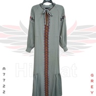 BAJU PESTA,BUSANA MUSLIM,GAMIS PESTA,ABAYA HIKMAT FASHION A7722 GREEN