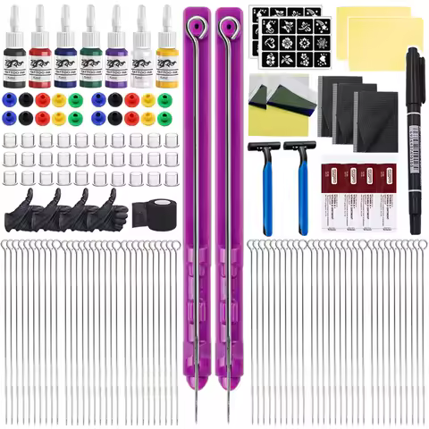 3D Hand Poke and Stick Tattoo Kit DIY Tattoo Ink Needles Set Tattoo Kit Hand Poke Stick for Tattoo B