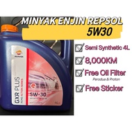 Free Oil Filter Perodua Proton Repsol Elite 5W30 Fully Synthetic Engine Oil – 4L – API SN/CF