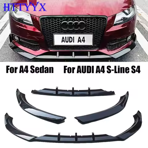 Fit For AUDI A4 S4 B8 8K S-Line Sedan 2007 2008 2009 2010 2011 Car Front Bumper Splitter Lip Diffuse