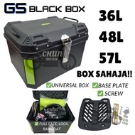 GS Black Box 36L 48L 57L ABS TOP BOX Motorcycle Universal Kotak Motor High Quality Top Box (Box Only
