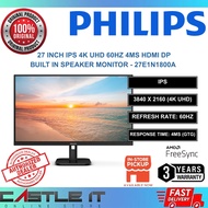 Philips 27E1N1800A 27 Inch IPS 4K UHD Monitor with Built In Speakers