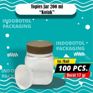 200ml SQUARE JAR (50 pcs) Food Container Bekas Plastik