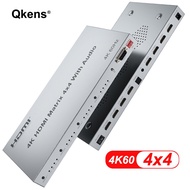 4K60Hz 4x4 HDMI Matrix with Audio Extractor HDR 3D HDMI 2.0 Matrix HDMI Switcher Splitter 4 In 4 Out