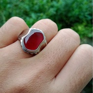 Red baron trompah agate ring natural ring men ring