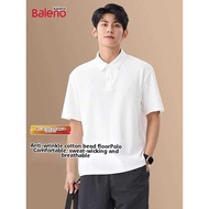 Baleno Boys White Polo Shirt 2025 Summer Men's Cool T-Shirt Turn-Down Collar Business Versatile Top