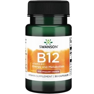 美國Swanson 維他命 B12, 500微毫克 30粒