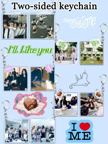 ILLIT "Super Real Me" Double-Sided Acrylic Keychain, Kpop Album Photo Key Ring, MYFan Merch Gift for