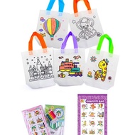 [SG SELLER] DIY Graffiti bag with 6 markers Kids birthday party goodie bag children's day Art and Craft gift