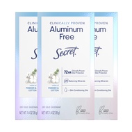 Clinically Proven Aluminum Free Deodorant for Women, Powder Cotton Scent, 1.4 oz (Pack of 3)