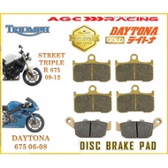 TRIUMPH DISC BRAKE PADS STREET TRIPLE R 675 09-12 DAYTONA 675 06-08 GOLD QUALITY