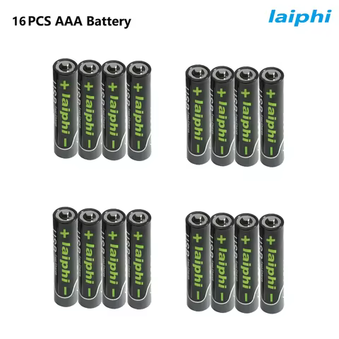 Laiphi rechargeable 1.5V AA Battery Max 3.5A Output rechargeable lithium polymer 16 pack with Charge