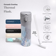 SWANZ Revo One Touch PRINTED EDITION 550ml - Single Combo - Vacuum Insulated Ceramic Flask, Thermos,