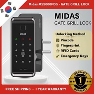 [Free Shipping] HDB Gate Lock Fingerprint door lock MIDAS Digital Door Lock, GATE GRILL LOCK 2-way Fingerprint
