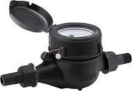 Watflow 1/2" NPT Couplings Water Meter, Plastic Water Meter Measuring in Cubic Meter, Cold Water Met