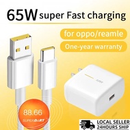 For Realme/OPPO 65W Super VOOC Flash Charger Adapter 6A USB-C Cable for Realme 8/8i/8pro/8S 5G  6.5A