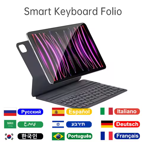 Smart Cover Folio Case With Keyboard For iPad 10 Air 4 5 10.9 Pro 11 12.9,Portable Keyboard Folio Co