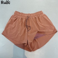 Quần Boxer 2 Lớp Tập Gym Nữ Trơn Có Túi