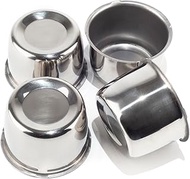 4Pcs 3.31inch Stainless Trailer Wheel Center Caps Push Through 3.31" Bore 2.34" Tall Hub Cap for Tru