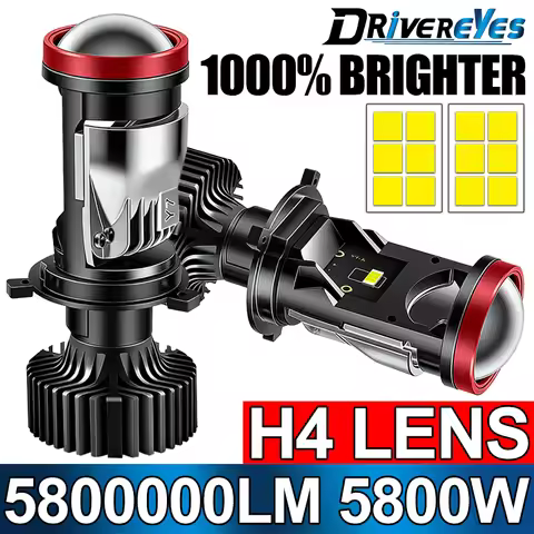 5800W Y7D LED H4 Bi Canbus Mini Lens 6000K High Low Beam Super Bright CSP Chips H4 Auto Car Lamps HD