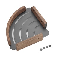 Walnut Wood Bathroom Shelves Wall Mounted Shower Corner Storage Shelf Kitchen Organizer Rack-ro2