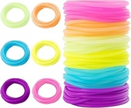60 Jelly Bracelets 80's Adult Size - MAQIHAN Neon Gummy Bracelets for Women 80s Jelly Bangles Glow S