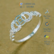 Nhẫn Nữ Bạc Thật JQN Nhẫn Kim Tiền Đính Đá N09