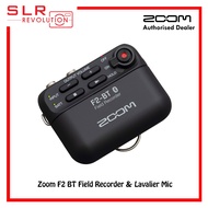 Zoom F2 Field Recorder with Lavalier Microphone and Bluetooth Control (Black/White)
