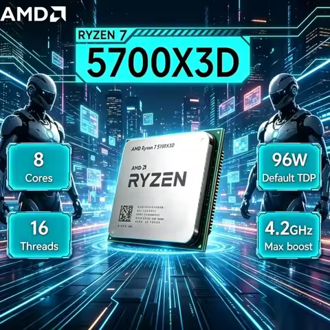 AMD Ryzen 7 5700X3D R7 5700X3D Budget Gaming CPU 8 Core 16 Thread 96MB Cache 7nm AM4 Desktop Process