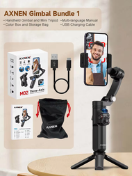 AXNEN | M02 AXNEN 3-Axis Anti-shake Handheld Gimbal Stabilizer AI Tracking for iPhone Android Mobile
