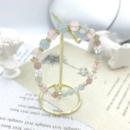 花季少女 / 海藍寶 星光粉晶 草莓晶 羽毛螢石 白水晶 水晶手鍊