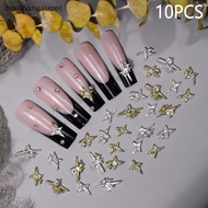 BA1SG 10pcs 3D Alloy Asterism Nail Ch Decorations Star Accessories Glitter Rhinestone Nail Parts Nai